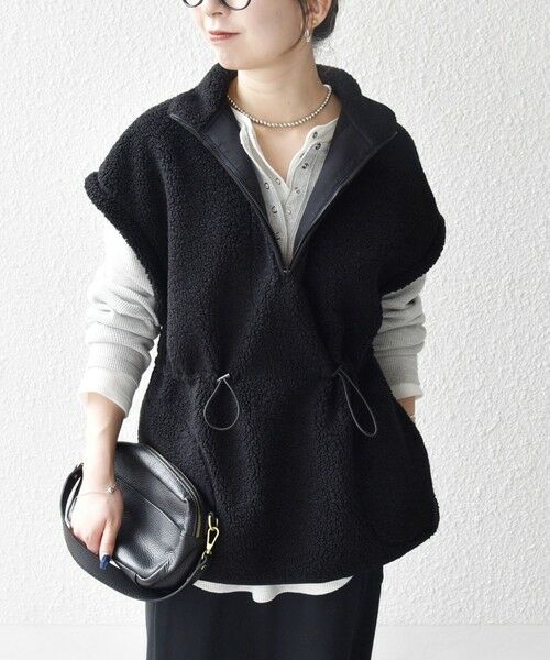 SHIPS / シップス ダウンジャケット・ベスト | SHIPS any:〈洗濯機可能〉ボア フリース スタンド ベスト | 詳細4