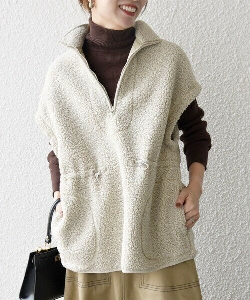 SHIPS / シップス ダウンジャケット・ベスト | SHIPS any:〈洗濯機可能〉ボア フリース スタンド ベスト | 詳細16