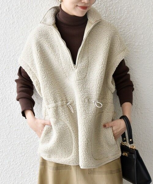 SHIPS / シップス ダウンジャケット・ベスト | SHIPS any:〈洗濯機可能〉ボア フリース スタンド ベスト | 詳細20