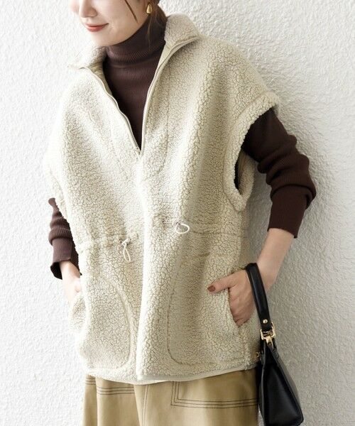 SHIPS / シップス ダウンジャケット・ベスト | SHIPS any:〈洗濯機可能〉ボア フリース スタンド ベスト | 詳細23