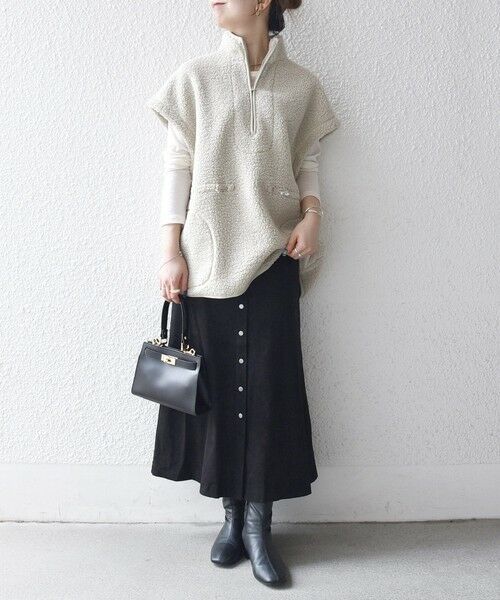 SHIPS / シップス ダウンジャケット・ベスト | SHIPS any:〈洗濯機可能〉ボア フリース スタンド ベスト | 詳細24