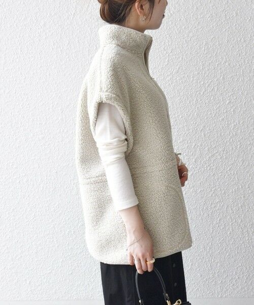 SHIPS / シップス ダウンジャケット・ベスト | SHIPS any:〈洗濯機可能〉ボア フリース スタンド ベスト | 詳細27