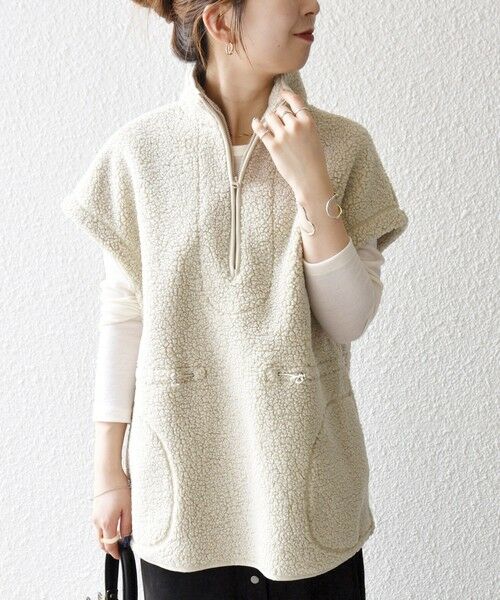 SHIPS / シップス ダウンジャケット・ベスト | SHIPS any:〈洗濯機可能〉ボア フリース スタンド ベスト | 詳細29