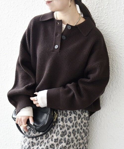 SHIPS / シップス ニット・セーター | 《一部追加予約》SHIPS any:〈手洗い可能〉AQUA カシミヤ ミックス ポロ ニット | 詳細18