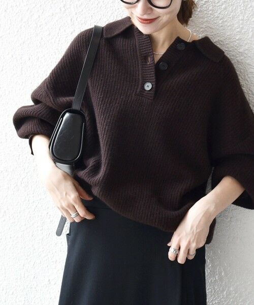 SHIPS / シップス ニット・セーター | 《一部追加予約》SHIPS any:〈手洗い可能〉AQUA カシミヤ ミックス ポロ ニット | 詳細22