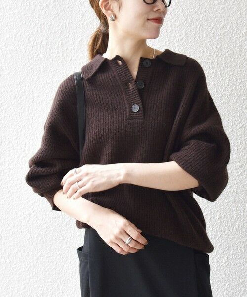 SHIPS / シップス ニット・セーター | 《一部追加予約》SHIPS any:〈手洗い可能〉AQUA カシミヤ ミックス ポロ ニット | 詳細23