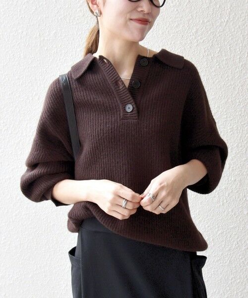 SHIPS / シップス ニット・セーター | 《一部追加予約》SHIPS any:〈手洗い可能〉AQUA カシミヤ ミックス ポロ ニット | 詳細26