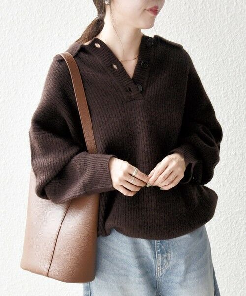 SHIPS / シップス ニット・セーター | 《一部追加予約》SHIPS any:〈手洗い可能〉AQUA カシミヤ ミックス ポロ ニット | 詳細29