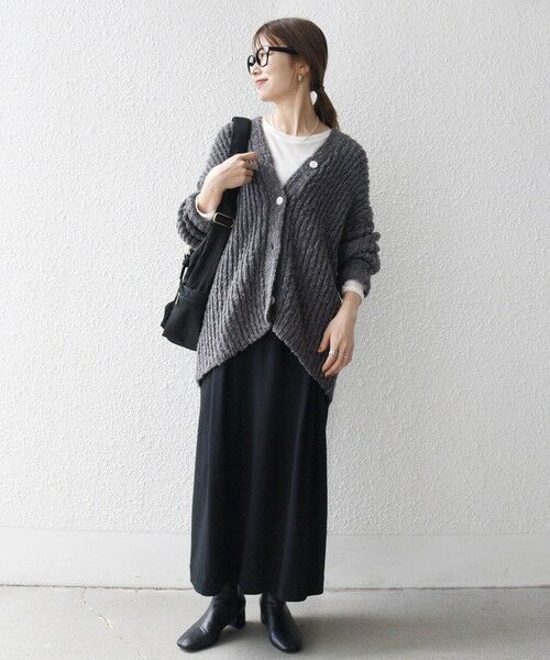 SHIPS / シップス カーディガン・ボレロ | SHIPS any:〈手洗い可能〉ロービング ルーズ Vネック ニット カーディガン | 詳細1