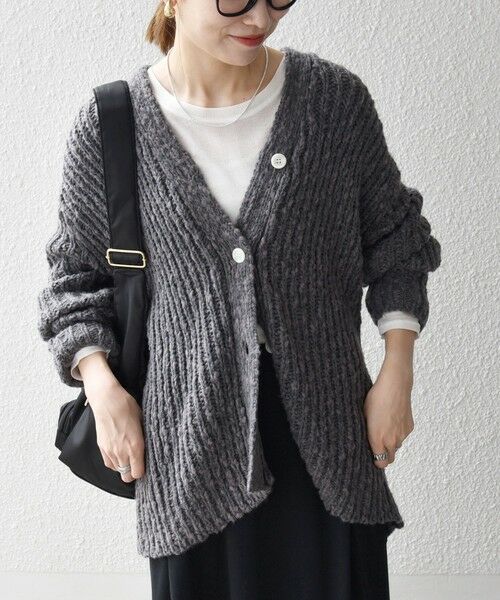 SHIPS / シップス カーディガン・ボレロ | SHIPS any:〈手洗い可能〉ロービング ルーズ Vネック ニット カーディガン | 詳細6