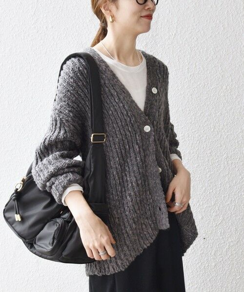SHIPS / シップス カーディガン・ボレロ | SHIPS any:〈手洗い可能〉ロービング ルーズ Vネック ニット カーディガン | 詳細7