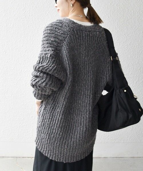 SHIPS / シップス カーディガン・ボレロ | SHIPS any:〈手洗い可能〉ロービング ルーズ Vネック ニット カーディガン | 詳細9