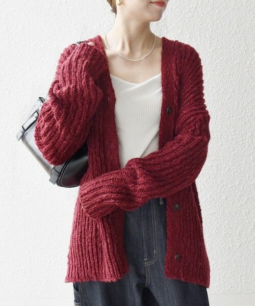 SHIPS / シップス カーディガン・ボレロ | SHIPS any:〈手洗い可能〉ロービング ルーズ Vネック ニット カーディガン | 詳細25