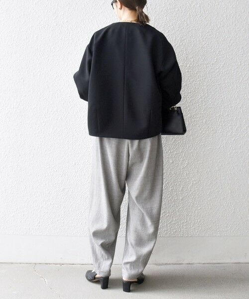 SHIPS / シップス ノーカラージャケット | SHIPS any:〈洗濯機可能〉ダブルクロス ノーカラー ジップ ブルゾン［NAVY BLUE］ | 詳細2