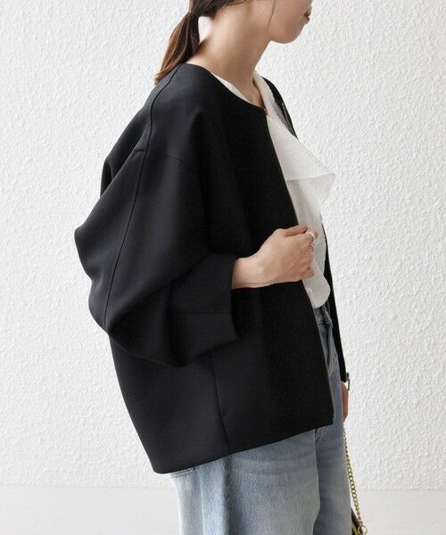 SHIPS / シップス ノーカラージャケット | SHIPS any:〈洗濯機可能〉ダブルクロス ノーカラー ジップ ブルゾン［NAVY BLUE］ | 詳細16