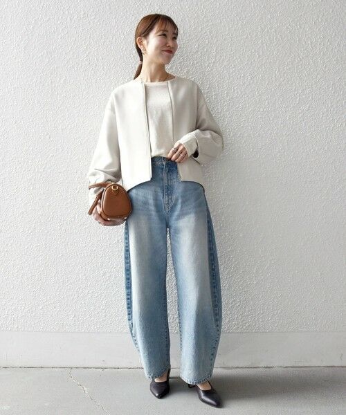 SHIPS / シップス ノーカラージャケット | SHIPS any:〈洗濯機可能〉ダブルクロス ノーカラー ジップ ブルゾン［NAVY BLUE］ | 詳細20