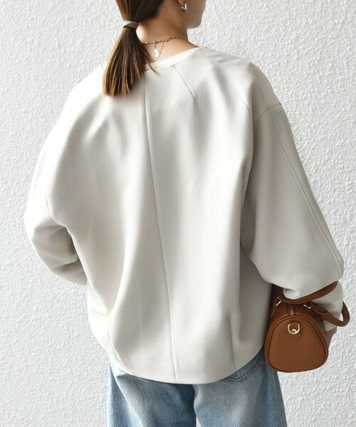 SHIPS / シップス ノーカラージャケット | SHIPS any:〈洗濯機可能〉ダブルクロス ノーカラー ジップ ブルゾン［NAVY BLUE］ | 詳細25