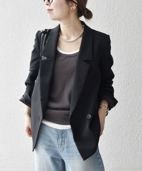 SHIPS / シップス テーラードジャケット | 《一部追加予約》SHIPS any:〈洗濯機可能〉ダブルクロス セミダブル ジャケット［NAVY BLUE］ | 詳細7