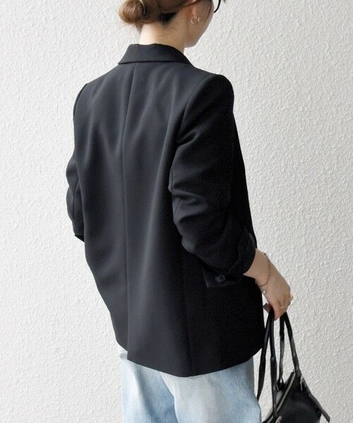 SHIPS / シップス テーラードジャケット | 《一部追加予約》SHIPS any:〈洗濯機可能〉ダブルクロス セミダブル ジャケット［NAVY BLUE］ | 詳細8