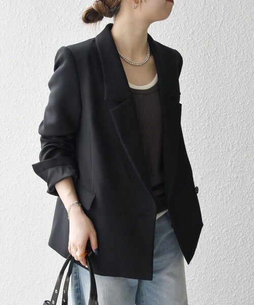 SHIPS / シップス テーラードジャケット | 《一部追加予約》SHIPS any:〈洗濯機可能〉ダブルクロス セミダブル ジャケット［NAVY BLUE］ | 詳細10