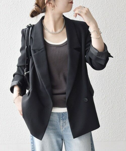 SHIPS / シップス テーラードジャケット | 《一部追加予約》SHIPS any:〈洗濯機可能〉ダブルクロス セミダブル ジャケット［NAVY BLUE］ | 詳細11