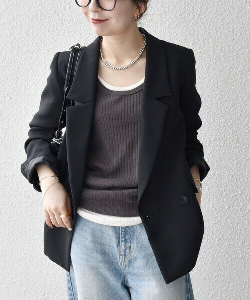 SHIPS / シップス テーラードジャケット | 《一部追加予約》SHIPS any:〈洗濯機可能〉ダブルクロス セミダブル ジャケット［NAVY BLUE］ | 詳細12