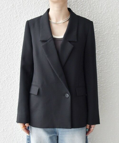 SHIPS / シップス テーラードジャケット | 《一部追加予約》SHIPS any:〈洗濯機可能〉ダブルクロス セミダブル ジャケット［NAVY BLUE］ | 詳細15