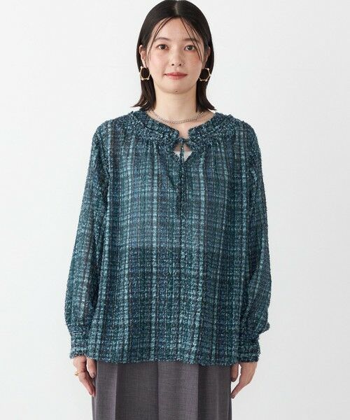 SHIPS / シップス シャツ・ブラウス | SHIPS Colors:〈手洗い可能〉カット ジャカード チェック ブラウス | 詳細8