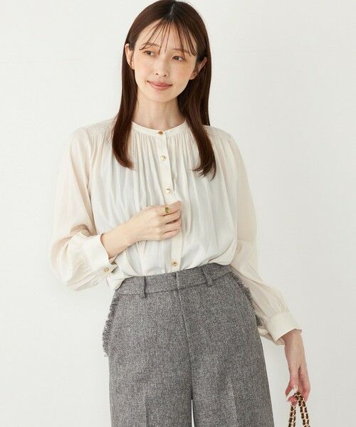 SHIPS / シップス シャツ・ブラウス | SHIPS Colors:サテン ギャザー ボタン シャツ | 詳細4