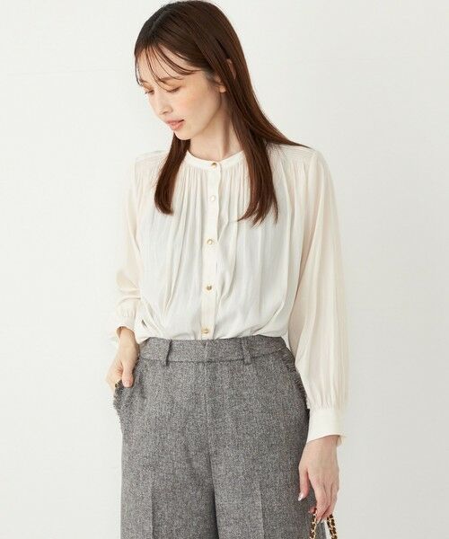 SHIPS / シップス シャツ・ブラウス | SHIPS Colors:サテン ギャザー ボタン シャツ | 詳細5