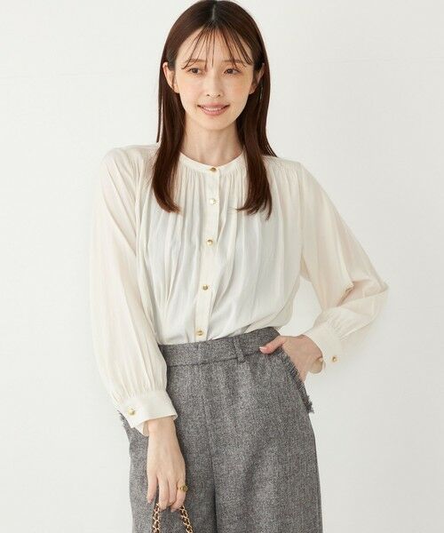 SHIPS / シップス シャツ・ブラウス | SHIPS Colors:サテン ギャザー ボタン シャツ | 詳細6