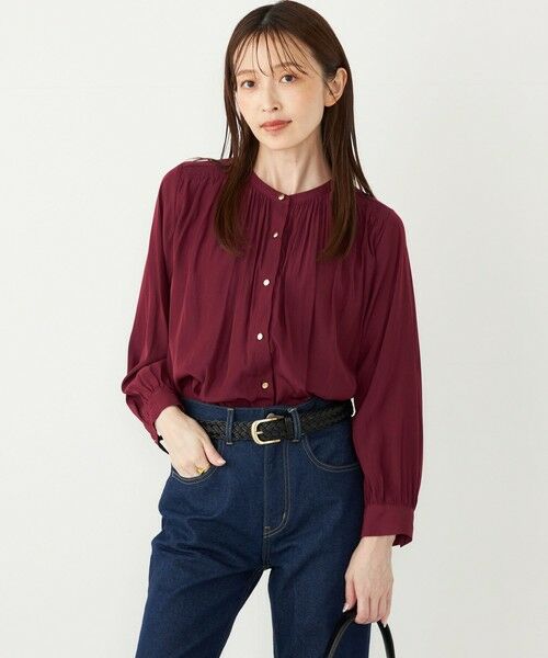 SHIPS / シップス シャツ・ブラウス | SHIPS Colors:サテン ギャザー ボタン シャツ | 詳細23