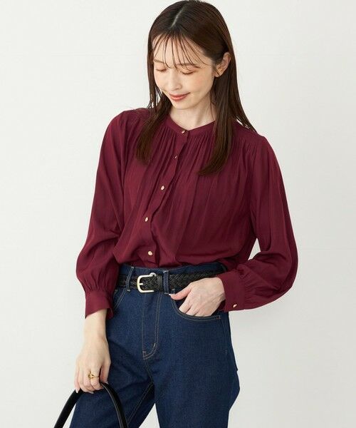 SHIPS / シップス シャツ・ブラウス | SHIPS Colors:サテン ギャザー ボタン シャツ | 詳細24