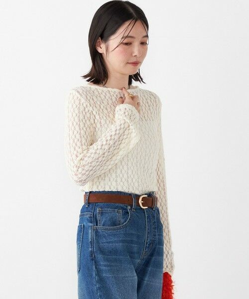 SHIPS / シップス Tシャツ | SHIPS Colors:〈手洗い可能〉ストレッチ レース ボートネック インナー | 詳細9