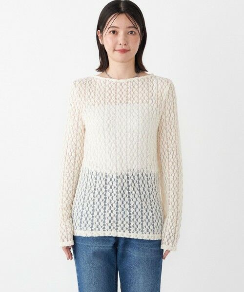 SHIPS / シップス Tシャツ | SHIPS Colors:〈手洗い可能〉ストレッチ レース ボートネック インナー | 詳細3
