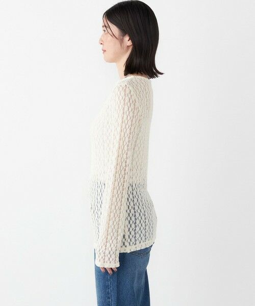 SHIPS / シップス Tシャツ | SHIPS Colors:〈手洗い可能〉ストレッチ レース ボートネック インナー | 詳細4