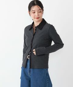 SHIPS / シップス カーディガン・ボレロ | SHIPS Colors:〈手洗い可能〉ボーダー リブ ポロ カーディガン