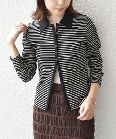 SHIPS / シップス カーディガン・ボレロ | SHIPS Colors:〈手洗い可能〉ボーダー リブ ポロ カーディガン