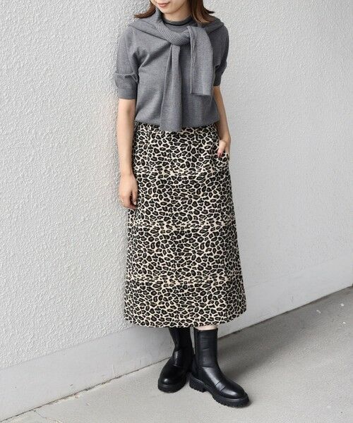 SHIPS / シップス ロング・マキシ丈スカート | SHIPS Colors:〈手洗い可能〉レオパード ジャカード スカート | 詳細17