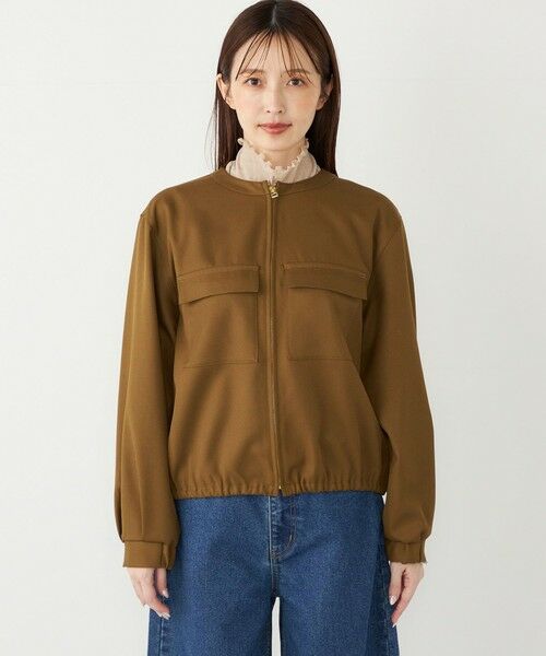 SHIPS / シップス ブルゾン | SHIPS Colors:〈手洗い可能〉ツイル ノーカラー ジップブルゾン | 詳細3