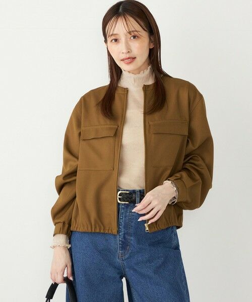 SHIPS / シップス ブルゾン | SHIPS Colors:〈手洗い可能〉ツイル ノーカラー ジップブルゾン | 詳細9