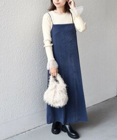 SHIPS / シップス ロング・マキシ丈ワンピース | SHIPS Colors:〈手洗い可能〉ポリエステルベロア キャミ ワンピース