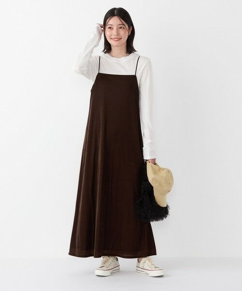 SHIPS / シップス ロング・マキシ丈ワンピース | SHIPS Colors:〈手洗い可能〉ポリエステルベロア キャミ ワンピース | 詳細21