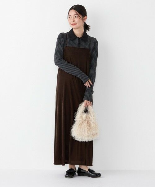 SHIPS / シップス ロング・マキシ丈ワンピース | SHIPS Colors:〈手洗い可能〉ポリエステルベロア キャミ ワンピース | 詳細22