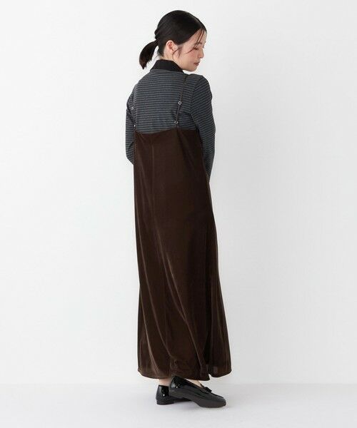 SHIPS / シップス ロング・マキシ丈ワンピース | SHIPS Colors:〈手洗い可能〉ポリエステルベロア キャミ ワンピース | 詳細24