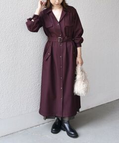 SHIPS / シップス ロング・マキシ丈ワンピース | SHIPS Colors:〈手洗い可能〉開襟 ベルテッド シャツ ワンピース◇