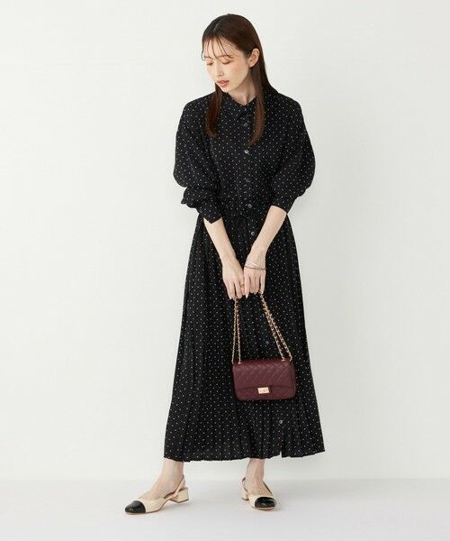SHIPS / シップス ロング・マキシ丈ワンピース | SHIPS Colors:〈手洗い可能〉ドット プリント プリーツ シャツ ワンピース | 詳細3