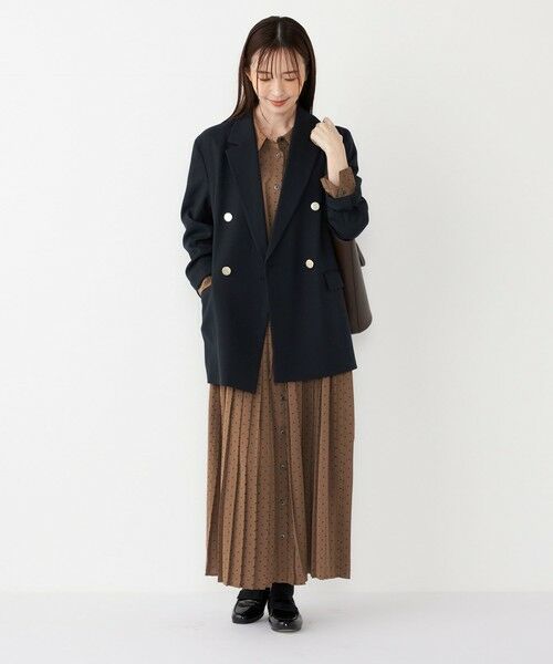 SHIPS / シップス ロング・マキシ丈ワンピース | SHIPS Colors:〈手洗い可能〉ドット プリント プリーツ シャツ ワンピース | 詳細16