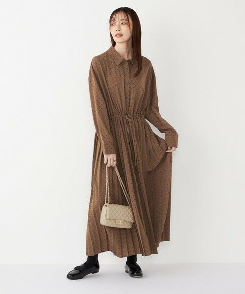 SHIPS / シップス ロング・マキシ丈ワンピース | SHIPS Colors:〈手洗い可能〉ドット プリント プリーツ シャツ ワンピース | 詳細17