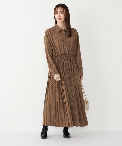 SHIPS / シップス ロング・マキシ丈ワンピース | SHIPS Colors:〈手洗い可能〉ドット プリント プリーツ シャツ ワンピース | 詳細18